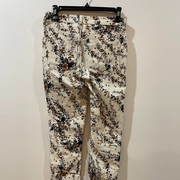 Free People Floral Print Skinny Straight Ankle Pants Size 25 - Picture 8 of 10